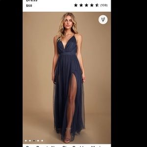 Lulus Navy Prom Maxi Dress
